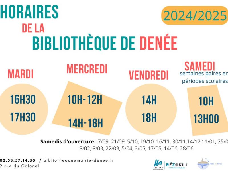 Horaires de la bibliothèque