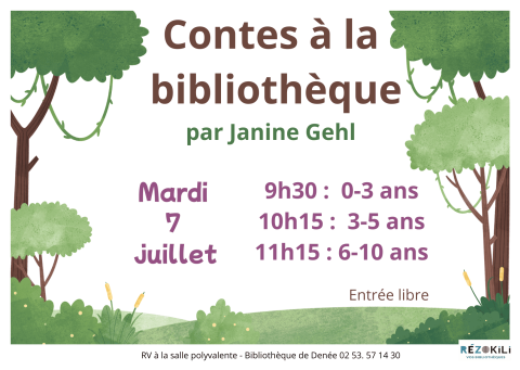 Conte à la Bibliothèque mardi 7 juillet 2026